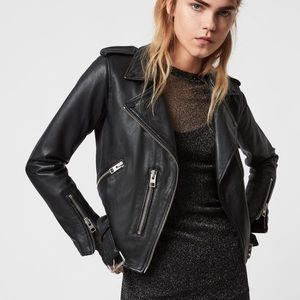 All Saints Balfern Black Leather Jacket